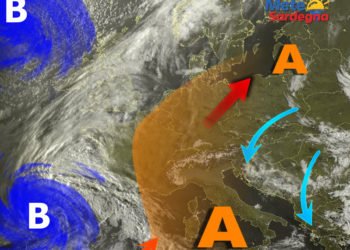 meteosat 4 350x250 - Vortice perturbato a ridosso della Sardegna: piogge, temporali, anche neve