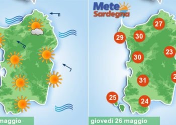 sardegna meteo temperature caldo estate 350x250 - Ponente bollente a Cagliari e ad est: superati i 36°C