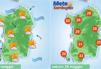sardegna meteo weekend sole nuvole temperature maestrale 350x238 - Meteo da estate nel weekend, si attenua il maestrale. E poi cosa accadrà?