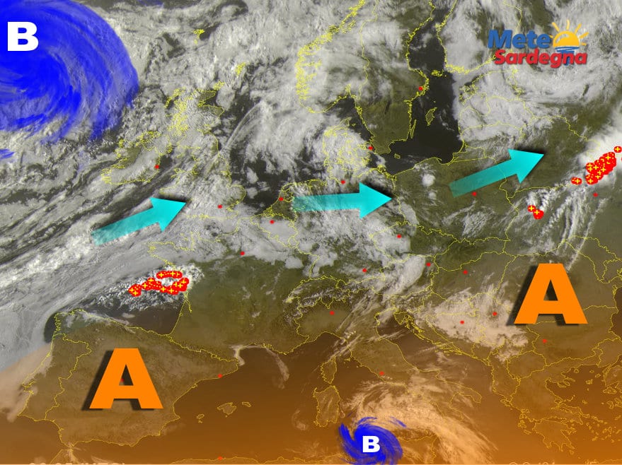 Meteosat 13 - Alta Pressione vs vortice temporalesco