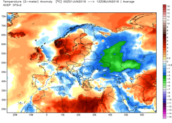 anomalie termiche 350x250 - La prima settimana di giugno è stata fresca
