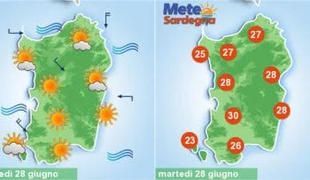 sardegna meteo estate fine giugno inizio luglio caldo 350x203 - Meteo instabile con temporali pomeridiani. Torna un po' di caldo e l’estate