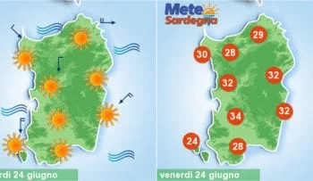sardegna meteo sole estate caldo temperature 350x203 - Meteo instabile con temporali pomeridiani. Torna un po' di caldo e l’estate