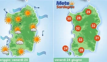 sardegna meteo sole temperature caldo anticiclone 350x203 - Meteo instabile con temporali pomeridiani. Torna un po' di caldo e l’estate