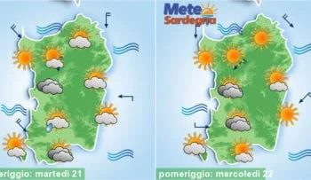 sardegna meteo temporali sole estate 350x203 - Meteo instabile con temporali pomeridiani. Torna un po' di caldo e l’estate