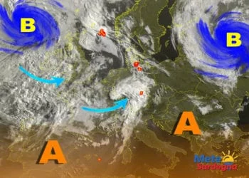 Meteosat 15 350x250 - Pulviscolo sahariano invade i nostri cieli: caldo al top