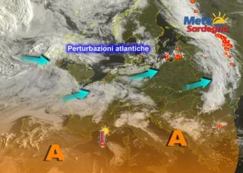 Meteosat 2 350x250 - Un po' di nubi da ovest, ma siamo in pieno regime d'Alta Pressione