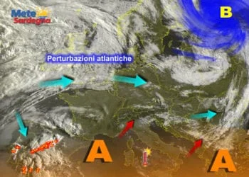 Meteosat 5 350x250 - Un po' di nubi da ovest, ma siamo in pieno regime d'Alta Pressione