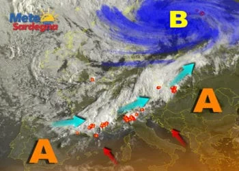 Meteosat 9 350x250 - Un po' di nubi da ovest, ma siamo in pieno regime d'Alta Pressione