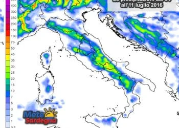 Precipitazioni 350x250 - Maltempo temporalesco all'assalto della Sardegna