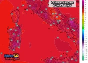 Temperature massime 1 350x250 - Da domani grosse differenze di temperatura tra est e ovest