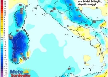 Variazioni termiche 2 350x250 - Venerdì dovrebbe essere la giornata più calda