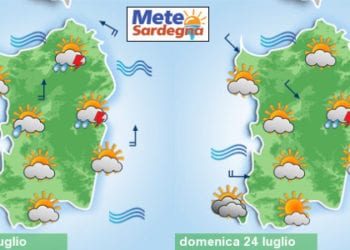 meteo sabato e domenica 2 350x250 - Notte insonne per molti sardi, ma oggi caleranno temperature. Domenica qualche temporale