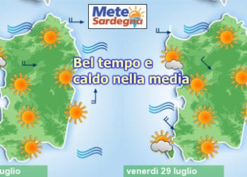 meteo sardegna giovedì e venerdì 350x250 - Sardegna, torna il caldo: picchi di 40°C e oltre. Rischio incendi. Tendenza meteo per la settimana