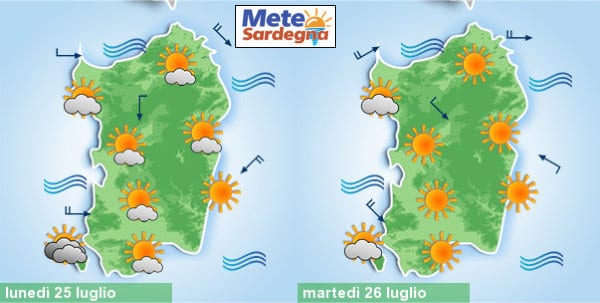 previsioni meteo 8 - Sardegna, ritorna l'Estate dopo i nubifragi di domenica. Nel finire di settimana, possibilità di caldo forte