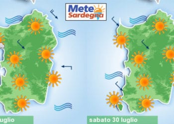 previsioni meteo sardegna 1 350x250 - Sardegna, torna il caldo: picchi di 40°C e oltre. Rischio incendi. Tendenza meteo per la settimana