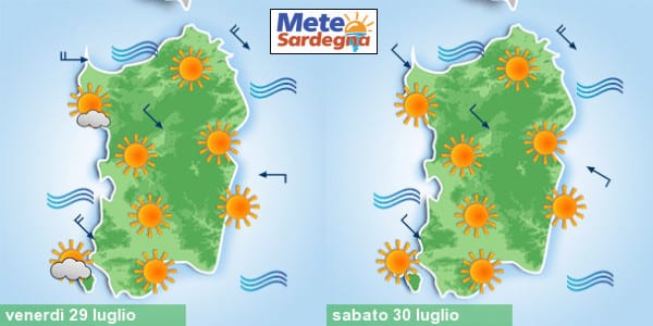 previsioni meteo sardegna 1 - Domenica e lunedì farà molto caldo in Sardegna, picchi di oltre 40°C
