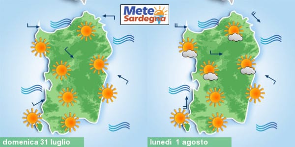 previsioni meteo sardegna 2 - Domenica e lunedì farà molto caldo in Sardegna, picchi di oltre 40°C