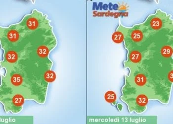 sardegna cambiamento meteo calo temperature maestrale 1 350x250 - Meteo settimana da piena estate, sole prevalente. Caldo atteso in crescita