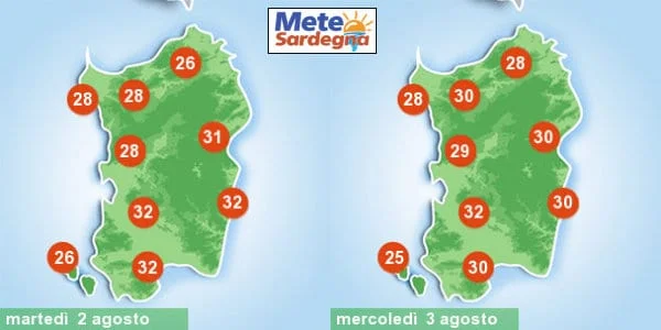 temperatura 2 1 - Sardegna, caldo in aumento, poi si starà meglio. Condizioni meteo soleggiate