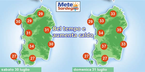 temperature fine settimana sardegna - Sardegna, meteo estivo per vari giorni, e nel fine settimana caldo anche forte