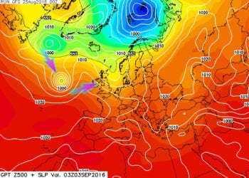 Gfs 350x250 - Ex uragano verso l'Europa occidentale a inizio settembre: quali effetti sul nostro meteo?