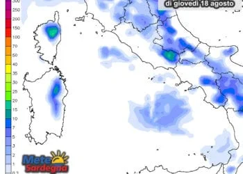 Piogge 2 350x250 - Possibili isolati piovaschi pomeridiani sul Gennargentu