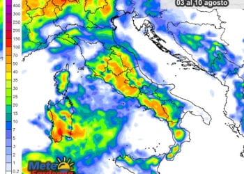 Precipitazioni 350x250 - Weekend, rischiamo violenti temporali. Sarà crisi dell'estate?