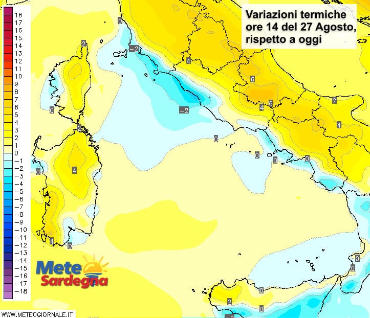 Variazioni termiche - Fine agosto col gran caldo: ecco quanto saliranno le temperature