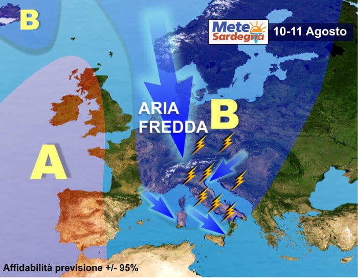 meteo sardegna 1 7 - Transiterà una perturbazione: gli effetti sulle condizioni meteo della Sardegna. Meteo Ferragosto