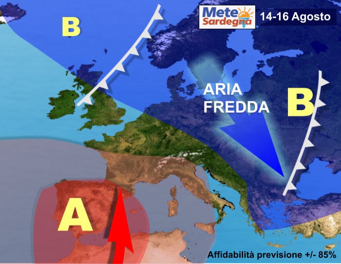 meteo sardegna 2 5 - Transiterà una perturbazione: gli effetti sulle condizioni meteo della Sardegna. Meteo Ferragosto