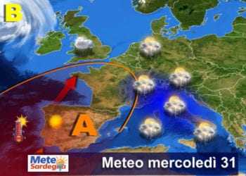 previsioni meteo sardegna 1 10 350x250 - European Storm Forecast Experiment (Estofex): oggi a Sardegna a rischio potenziale temporali violenti