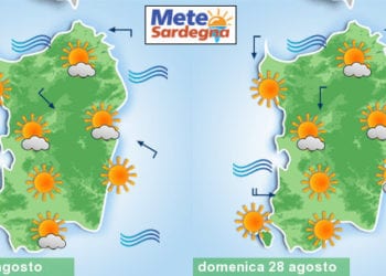 previsioni meteo sardegna 1 6 350x250 - European Storm Forecast Experiment (Estofex): oggi a Sardegna a rischio potenziale temporali violenti