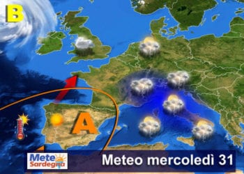 previsioni meteo sardegna 1 9 350x250 - European Storm Forecast Experiment (Estofex): oggi a Sardegna a rischio potenziale temporali violenti