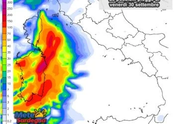 Piogge 15 350x250 - Mercoledì sera furioso Maestrale, freddo, ma poca pioggia