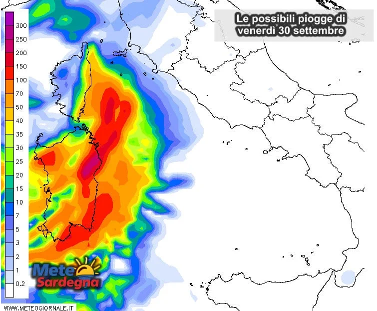 Venerdì 30 settembre: possibili violenti nubifragi. Maltempo preoccupante Piogge 15 - Venerdì 30 settembre: possibili violenti nubifragi. Maltempo preoccupante
