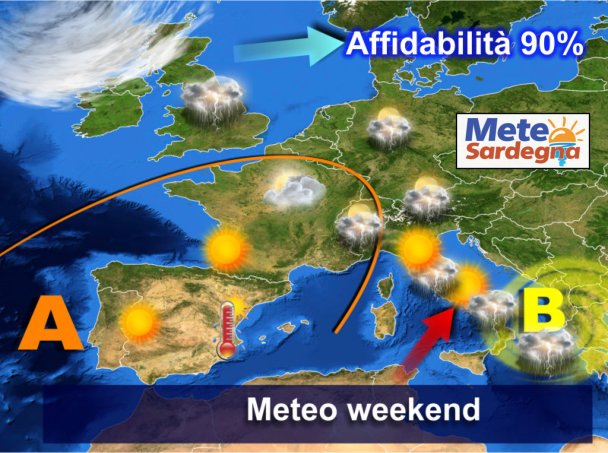 evoluzione meteo sardegna 2 - Week end estivo, ma le condizioni meteo in settimana vedranno un peggioramento e marcato abbassamento temperatura