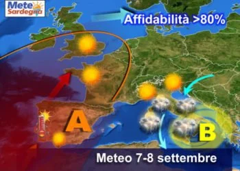 evoluzione meteo sardegna 350x250 - Oggi e domani nuovi temporali in Sardegna. Ma per spegnere la siccità servirebbe ben altro. Meteo prossimi giorni