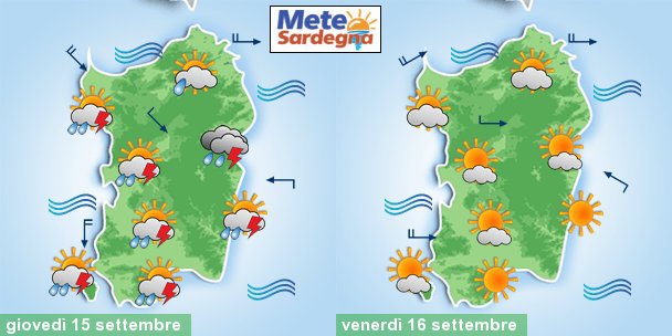 previsioni meteo sardegna 2 3 - Meteo in Sardegna verso il cambiamento. Si passerà al clima di fine Estate. Tornano i temporali e le piogge