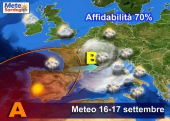 previsioni meteo sardegna 2 4 350x250 - Tempesta in Sardegna: è emergenza meteo con allerta Protezione Civile. Piogge intense sulla neve