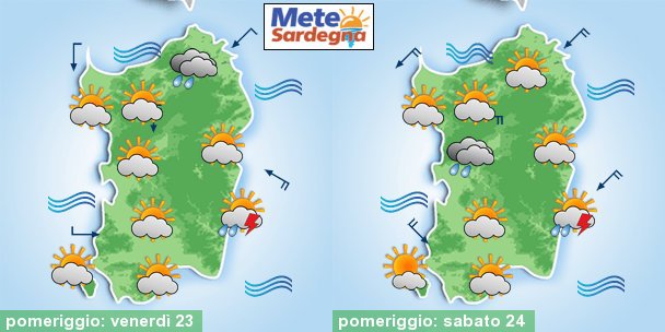 previsioni meteo sardegna 2 9 - Nuovo peggioramento, tempo variabile con possibilità di temporali sulla Sardegna