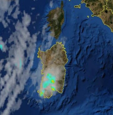radar 4 - Forti temporali, previsti, fino a nord di Cagliari