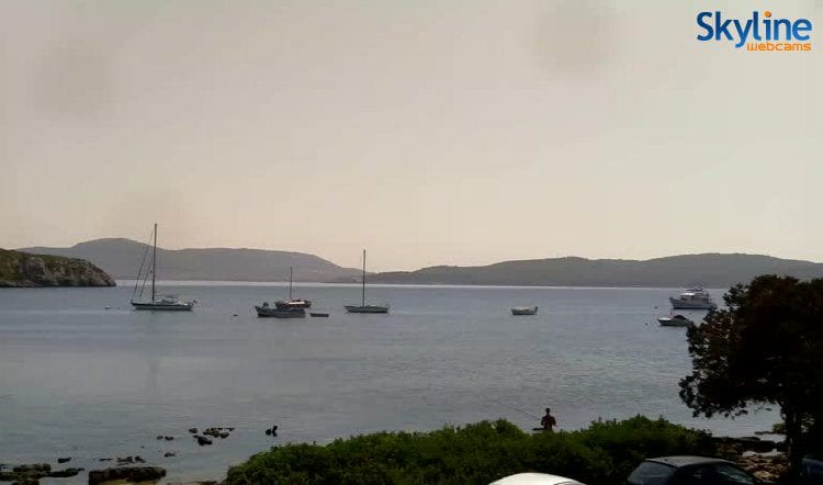 Alghero e dintorni in piena estate. Superata quota 30°C nel bosano. Fonte webcam skylinewebcams.com