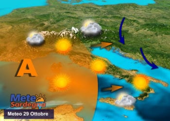 Meteo1 mts 19 350x250 - Nuovo peggioramento, tempo variabile con possibilità di temporali sulla Sardegna