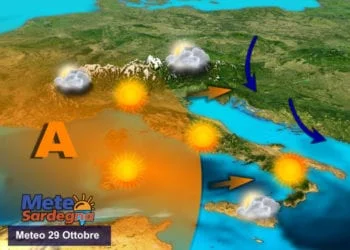 Meteo1 mts 19 350x250 - Nuovo peggioramento, tempo variabile con possibilità di temporali sulla Sardegna
