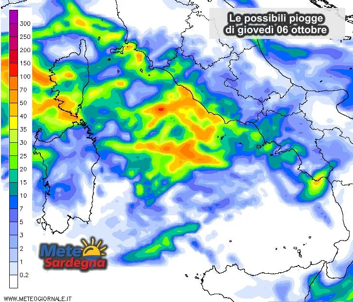 Piogge 1 - Il peggioramento meteo di gioved&igrave; 06 Ottobre