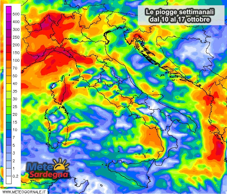 Piogge 5 - Quanta pioggia in settimana? Ecco una prima proiezione