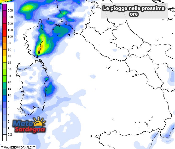 Piogge 7 - Evoluzione prossime ore: ecco dove si attendono piogge