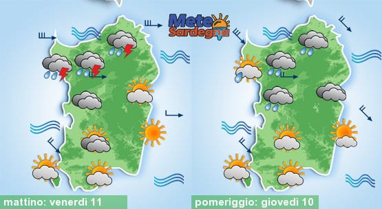 Il meteo tra stasera e venerdì.