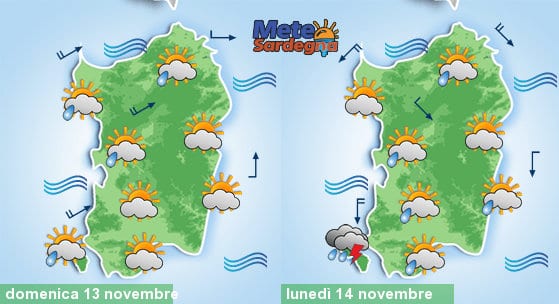 Le previsioni meteo per domenica e lunedì.